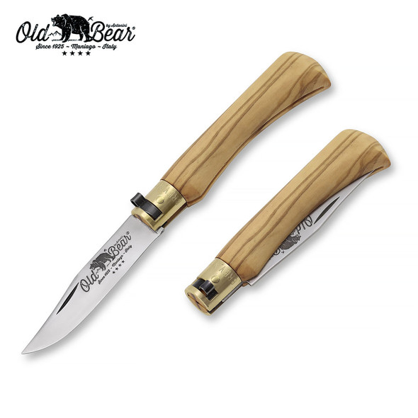 Old Bear Italian Olive Wood Pocket Knife Gift Set