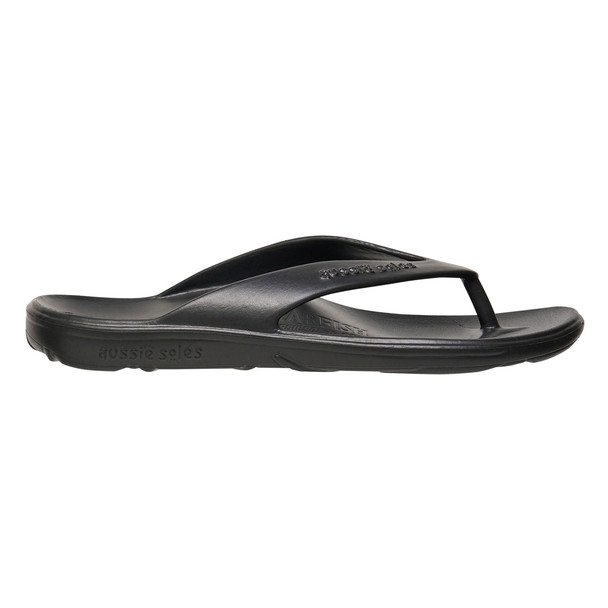 Aussie Soles Black Starfish 2cm Arch Support Thongs