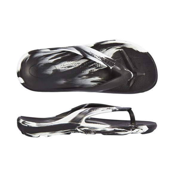 Aussie Soles Black & White Starfish 2cm Arch Support Thongs