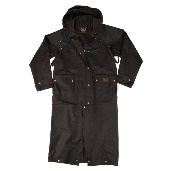 Burke & Wills Mens Balranald Oilskin Long Coat