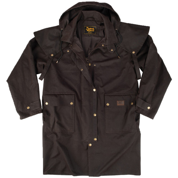 Burke & Wills Mens Balranald Oilskin Short Coat