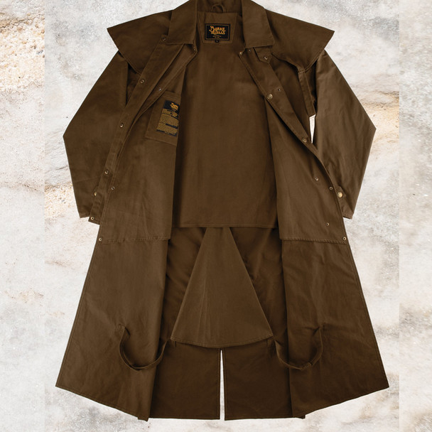 Burke & Wills Stockman Full Length Oilskin Coat Bronze