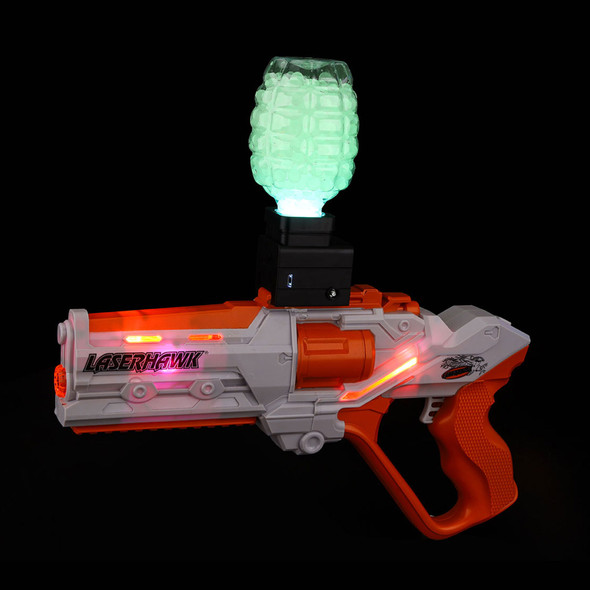 Laserhawk Dual Storm Gel Blaster w Glow Balls - Hopper Fed 
