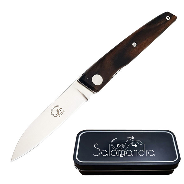 Salamandra Ziricote Wood Handle Pocket Knife