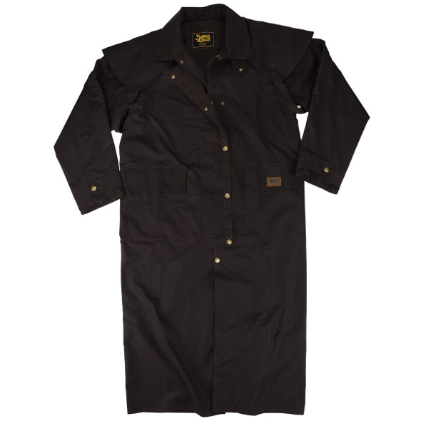 Burke & Wills Mens Brown Stockman Oilskin Long Coat