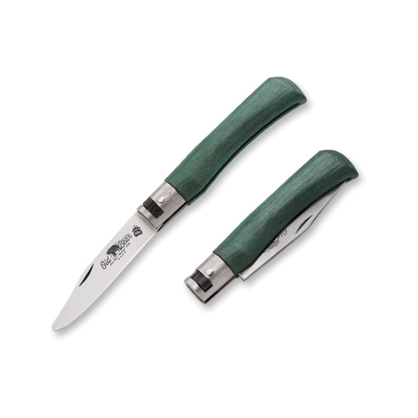 Old Bear Young Green Small Pocket Knife