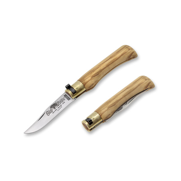 Old Bear Classic Carbon Large Olive Wood Pocket Knife