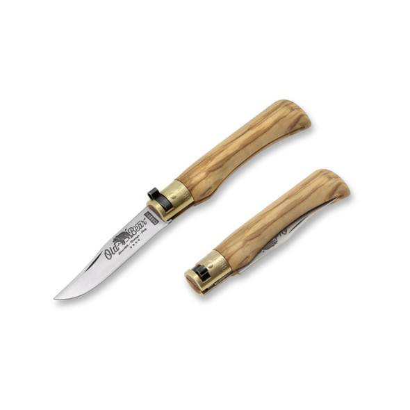 Old Bear Classic Carbon Small Olive Wood Pocket Knife