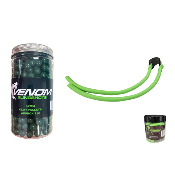 Venom Slingshot Band & 12mm Green Pellets