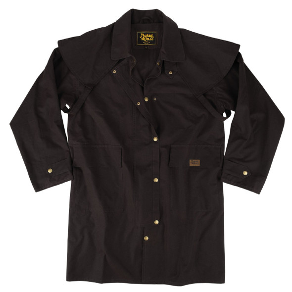 Burke & Wills Mens Brown Stockman Oilskin Short Coat