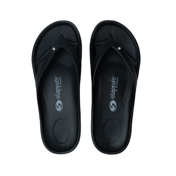 Slappa's Arch Support Thongs - Black Crystal