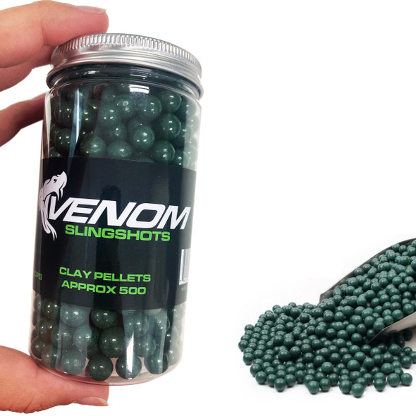 Venom Slingshots Green 9mm Clay Ball Pellets 500 Pack